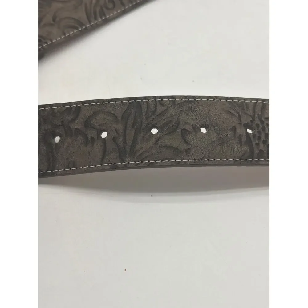 Angel Ranch DA3755 Grey embossed‎ belt with pewter buckle 34”